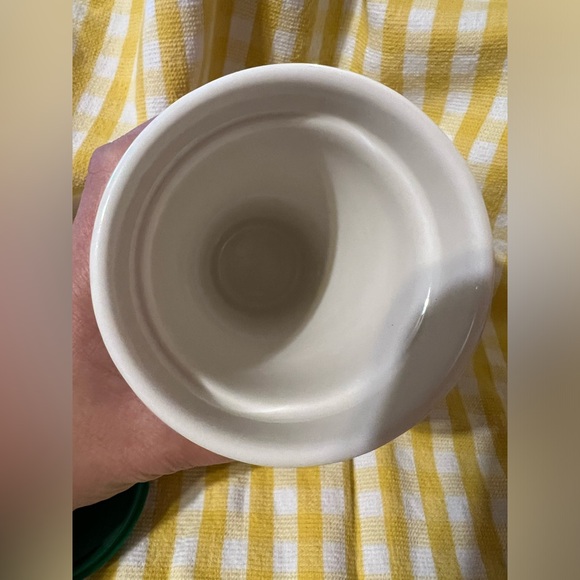 Starbucks ceramic cable knit sweater coffee mug w/lid, 2016, 10oz, white/green - Picture 7 of 7